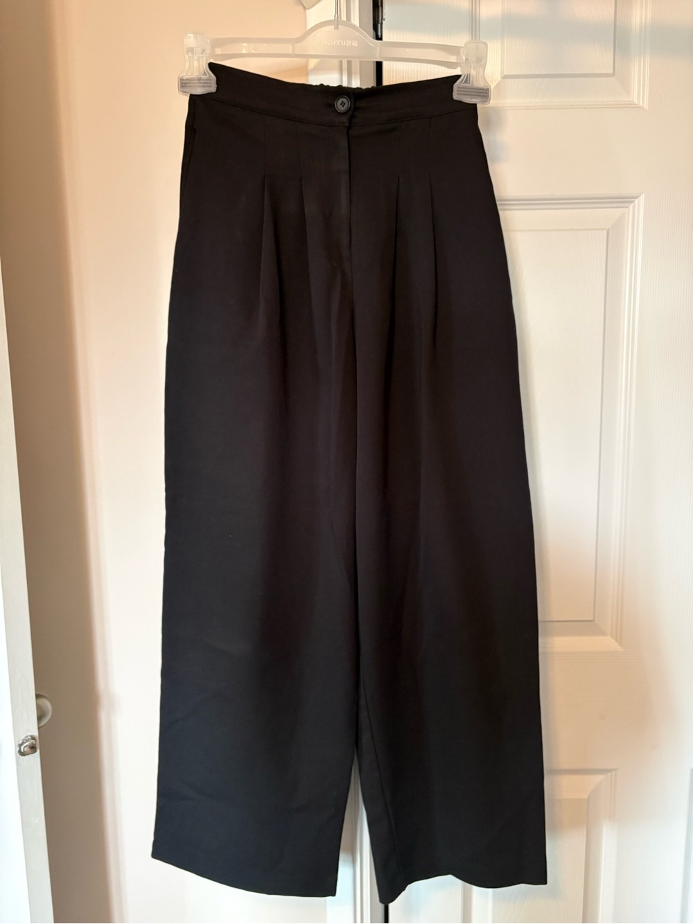 High-Waist Wide-Leg Black Trousers